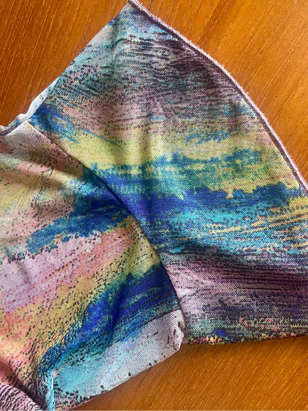 Abstract Multicolor Brushstroke Button-Front Blouse - Picture 6 of 6